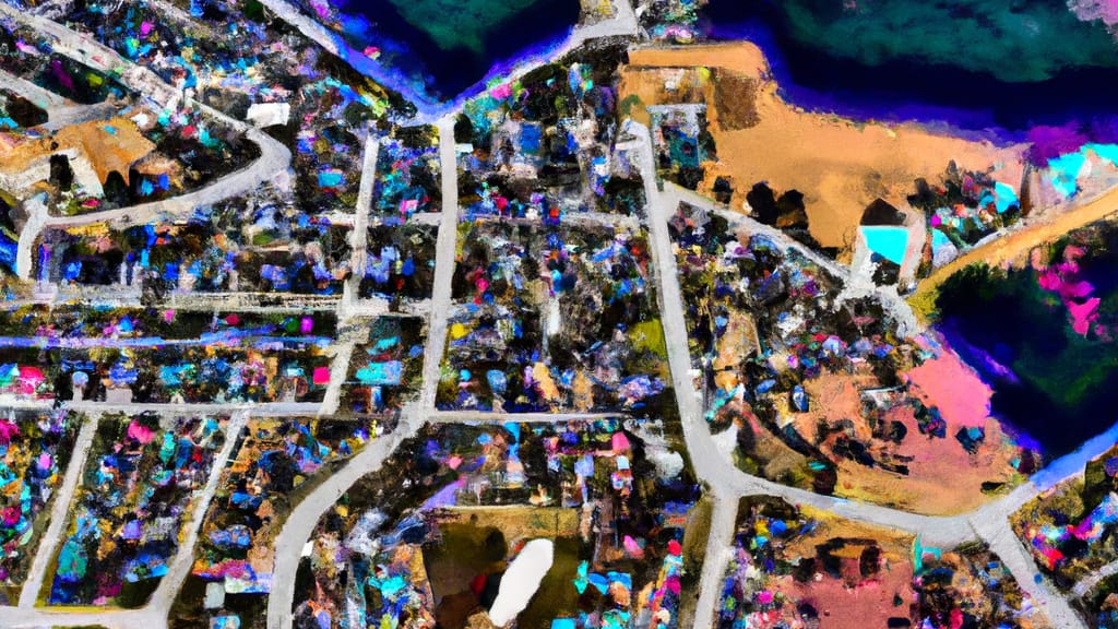 Oxford, North Carolina painted from the sky