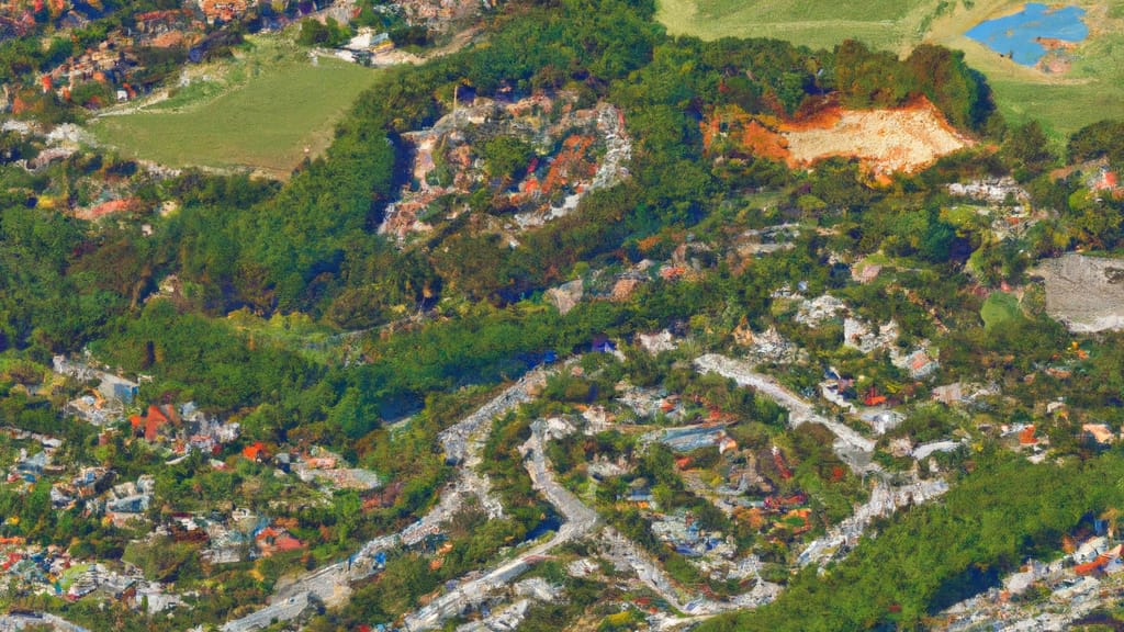 Peachtree Corners, Georgia painted from the sky