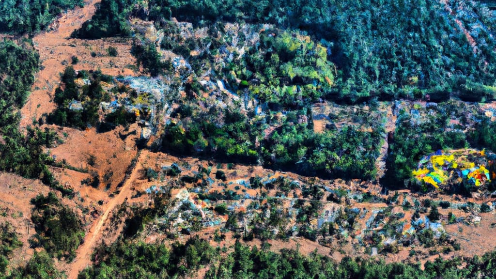 Pine, Arizona painted from the sky