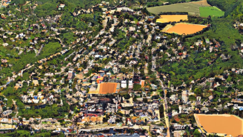 Prairie Du Sac, Wisconsin painted from the sky