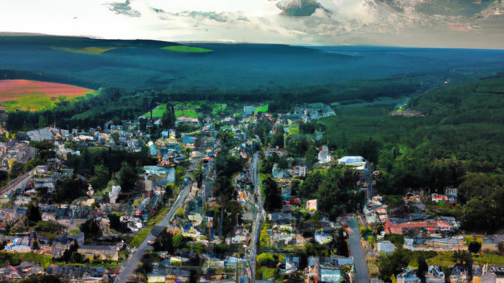 Quarryville, Pennsylvania painted from the sky