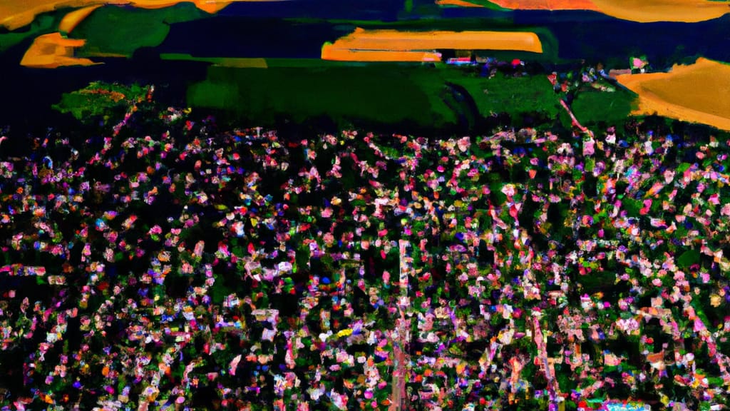Ralston, Nebraska painted from the sky