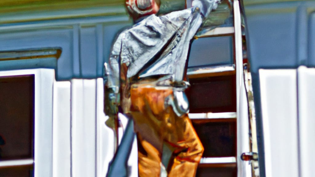 Man climbing ladder on Beechgrove, Tennessee home to replace roof