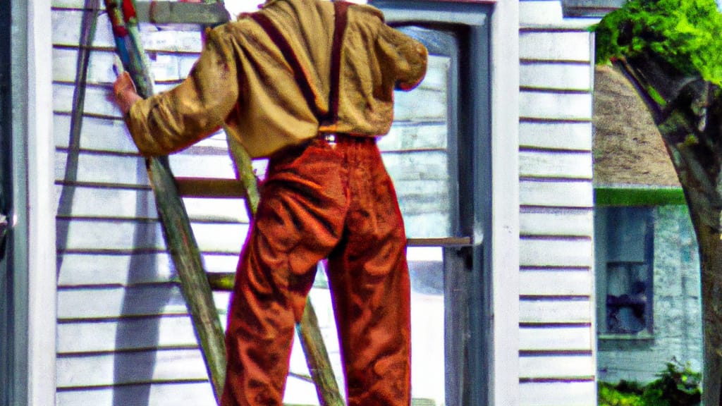 Man climbing ladder on Bel Aire, Kansas home to replace roof