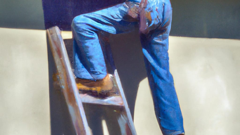 Man climbing ladder on Bonsall, California home to replace roof