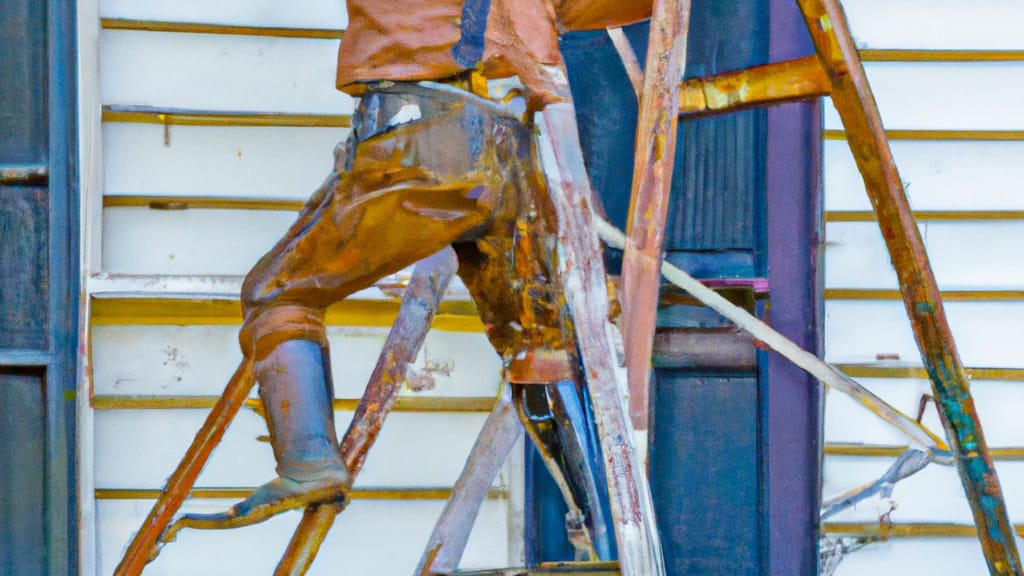 Man climbing ladder on Center Point, Alabama home to replace roof