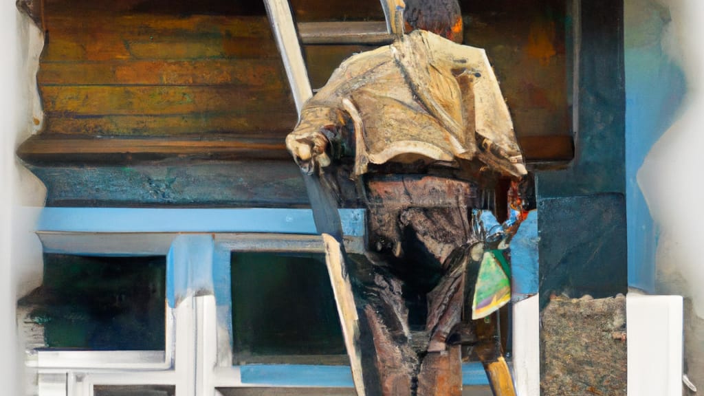 Man climbing ladder on Chula, Georgia home to replace roof