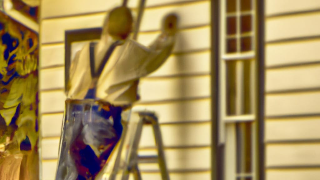 Man climbing ladder on Coopersville, Michigan home to replace roof