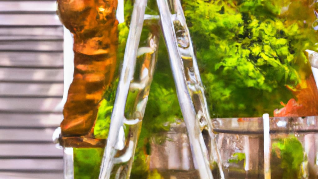 Man climbing ladder on Fairlawn, Ohio home to replace roof