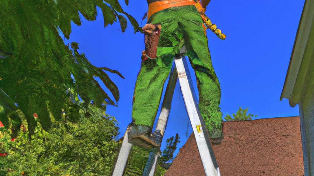 Man climbing ladder on Greenwood, Delaware home to replace roof