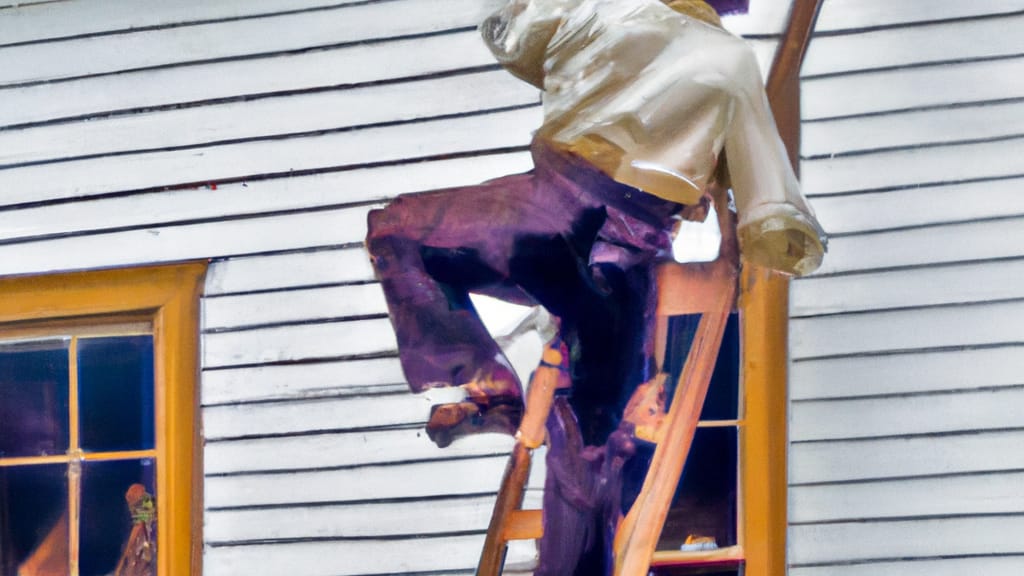Man climbing ladder on Hermitage, Tennessee home to replace roof