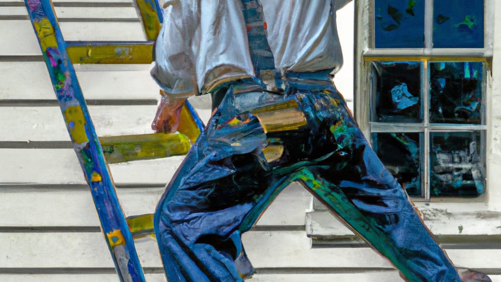 Man climbing ladder on Hillsboro, Missouri home to replace roof