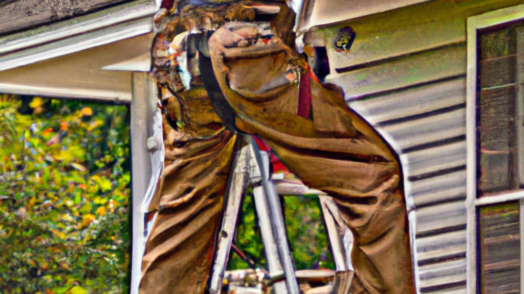 Man climbing ladder on Johns Creek, Georgia home to replace roof