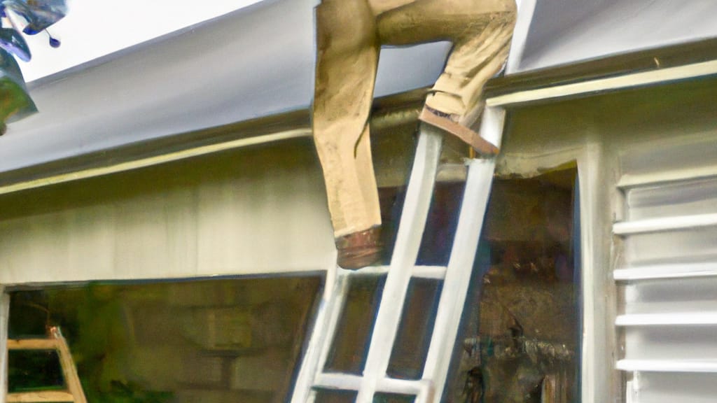 Man climbing ladder on Josephine, Texas home to replace roof