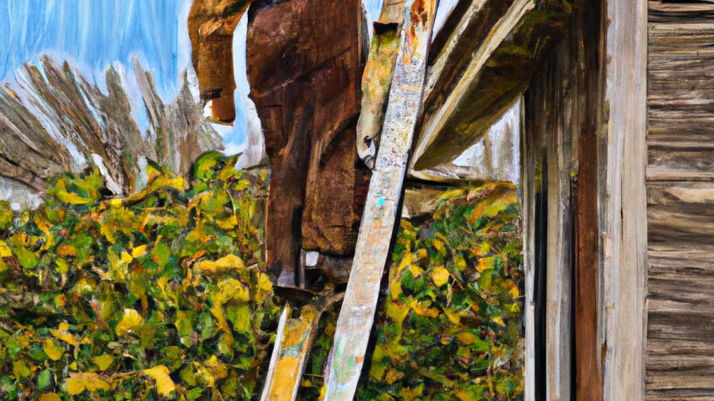 Man climbing ladder on Kirby, Texas home to replace roof