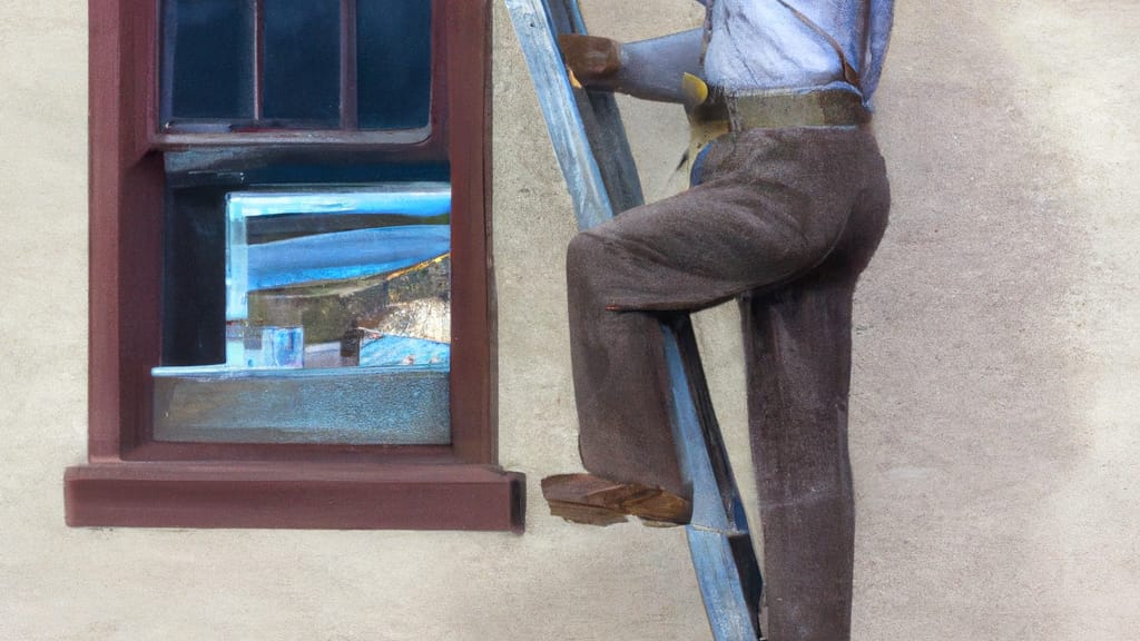 Man climbing ladder on Larkspur, Colorado home to replace roof