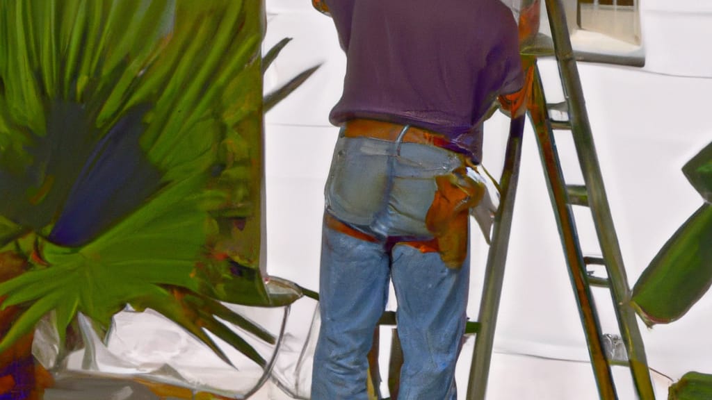 Man climbing ladder on Malabar, Florida home to replace roof