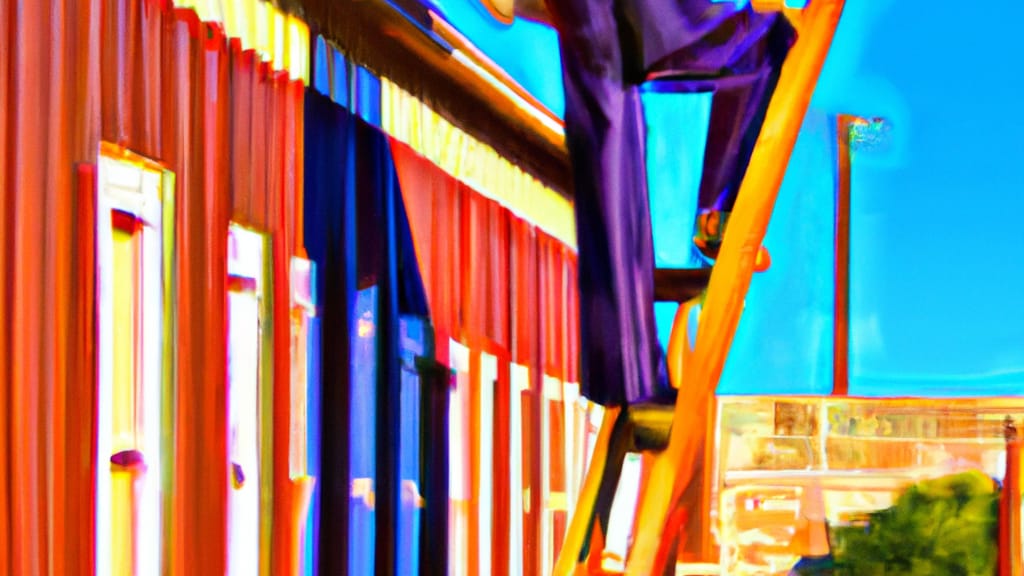 Man climbing ladder on Manchaca, Texas home to replace roof