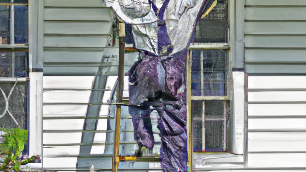 Man climbing ladder on Midway, Georgia home to replace roof
