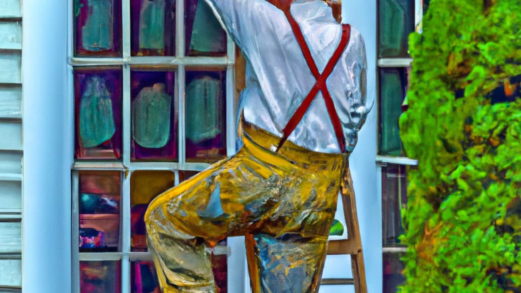 Man climbing ladder on Montpelier, Virginia home to replace roof