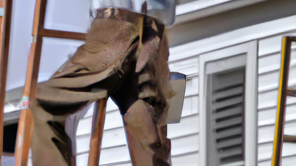 Man climbing ladder on Murray, Utah home to replace roof