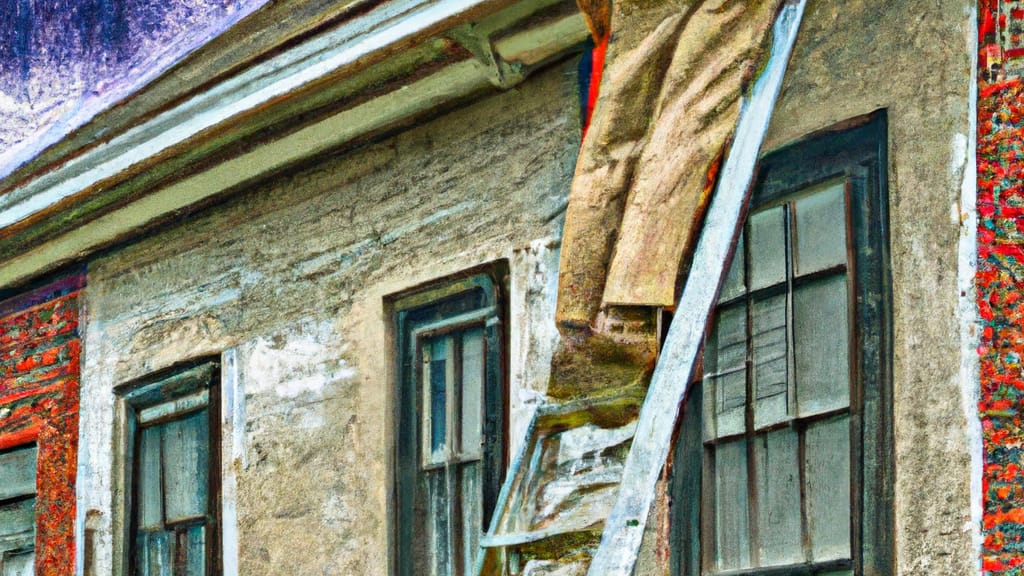 Man climbing ladder on Newburgh, Indiana home to replace roof