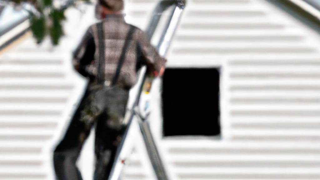 Man climbing ladder on North Chesterfield, Virginia home to replace roof