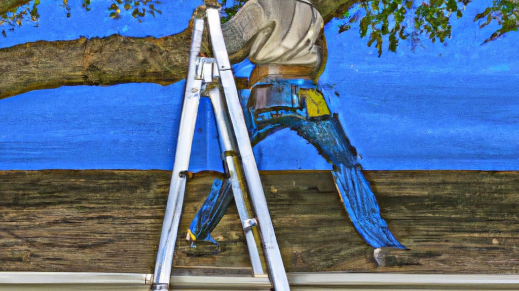 Man climbing ladder on Oak Leaf, Texas home to replace roof