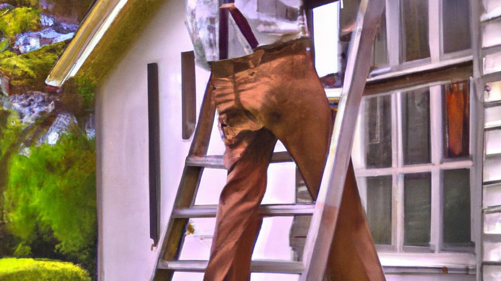 Man climbing ladder on Pinehurst, Texas home to replace roof