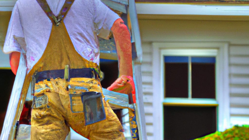 Man climbing ladder on Pleasant View, Tennessee home to replace roof