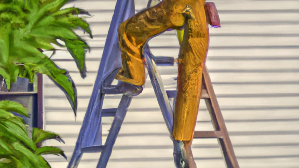 Man climbing ladder on Prosper, Texas home to replace roof