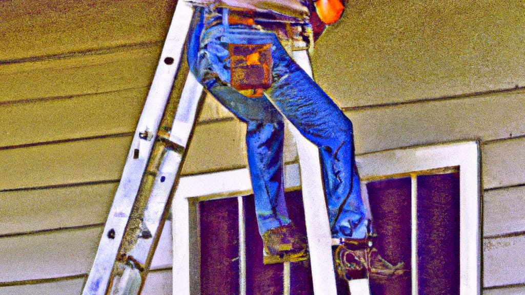 Man climbing ladder on Rio Hondo, Texas home to replace roof