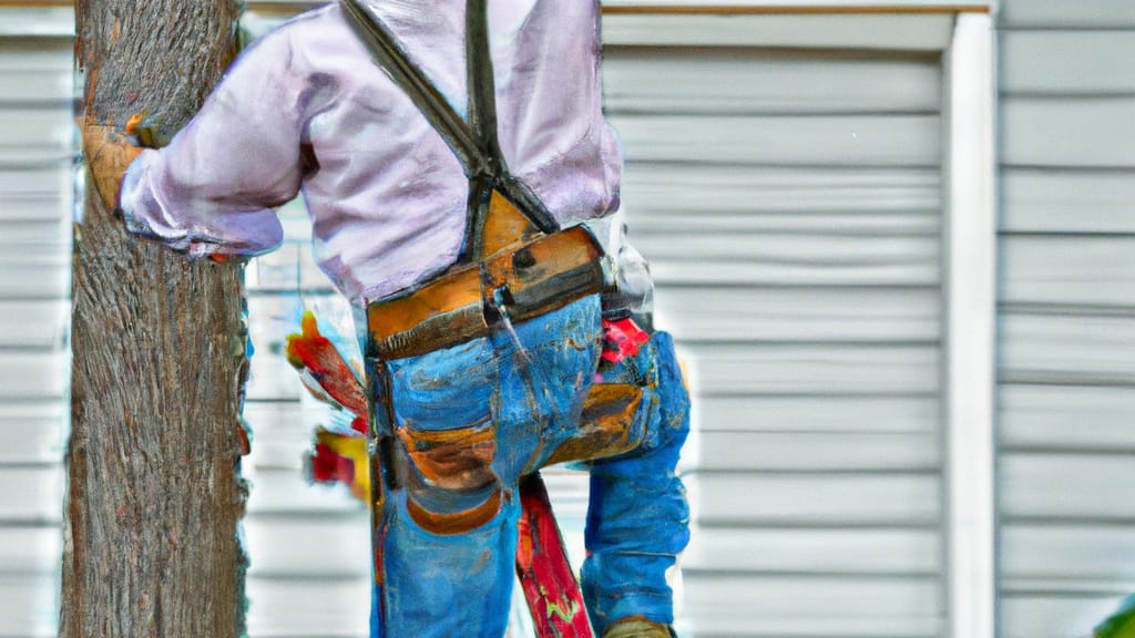 Man climbing ladder on Shiloh, Georgia home to replace roof