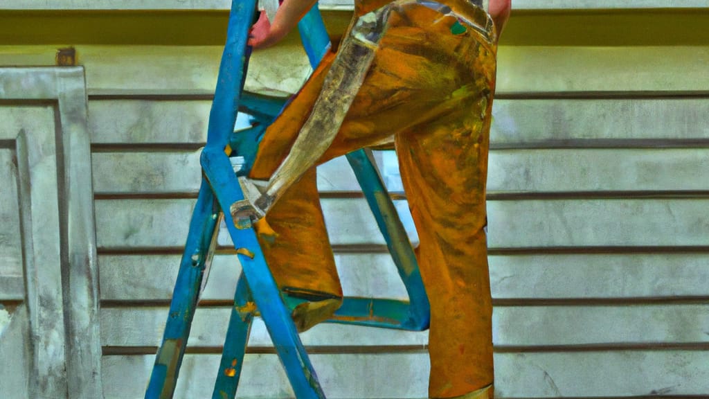 Man climbing ladder on Vilonia, Arkansas home to replace roof