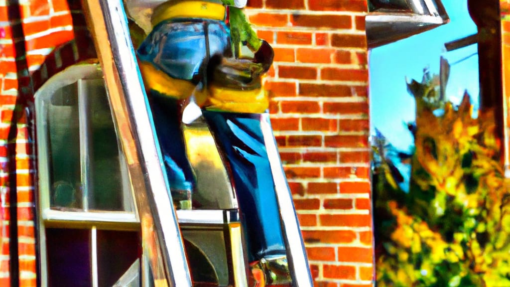 Man climbing ladder on West Peoria, Illinois home to replace roof