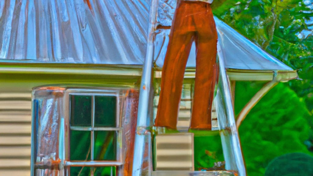 Man climbing ladder on Whatley, Alabama home to replace roof