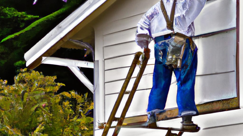Man climbing ladder on Winston, Oregon home to replace roof