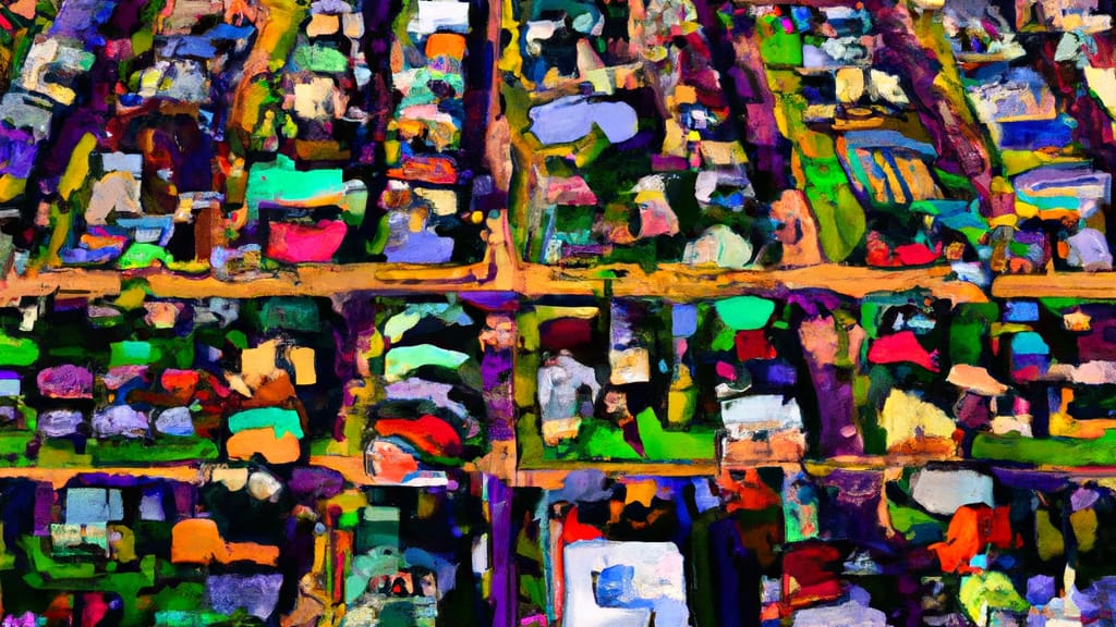Saint Anthony, Minnesota painted from the sky