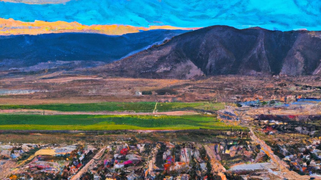 South Weber, Utah painted from the sky