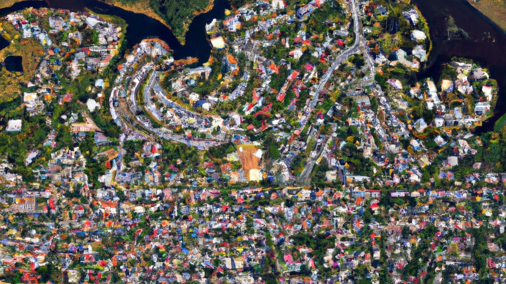 Southport, North Carolina painted from the sky