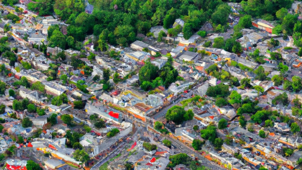 Spring Grove, Pennsylvania painted from the sky