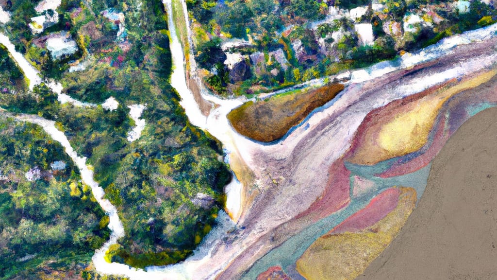 St Simons Island, Georgia painted from the sky