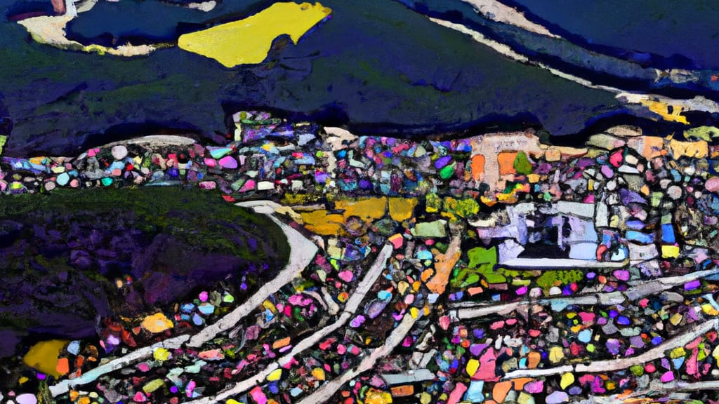 Sugar Hill, Georgia painted from the sky