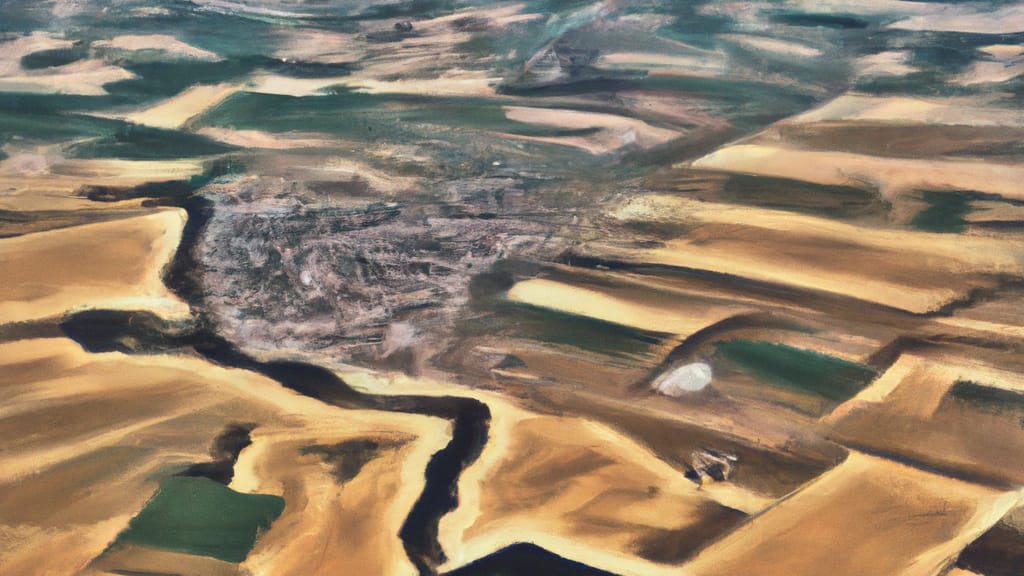 Valley, Nebraska painted from the sky