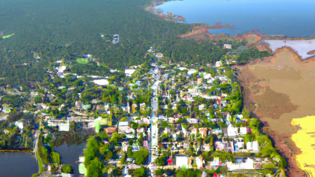 Wanchese, North Carolina painted from the sky