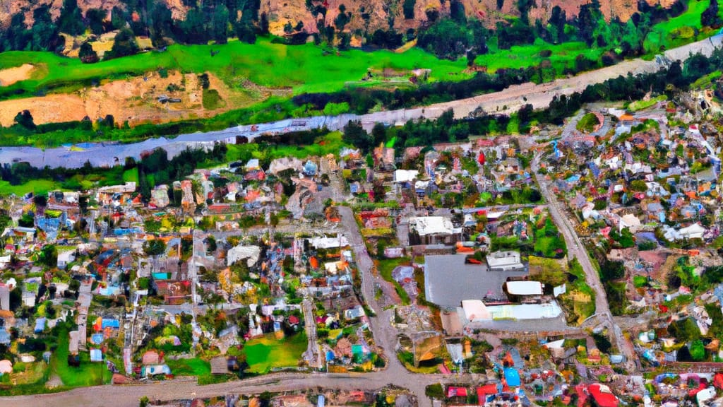 Winthrop, Washington painted from the sky