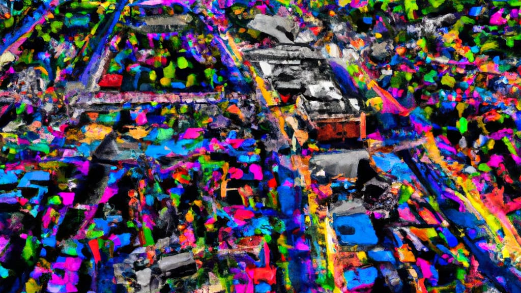 Worthington, Ohio painted from the sky