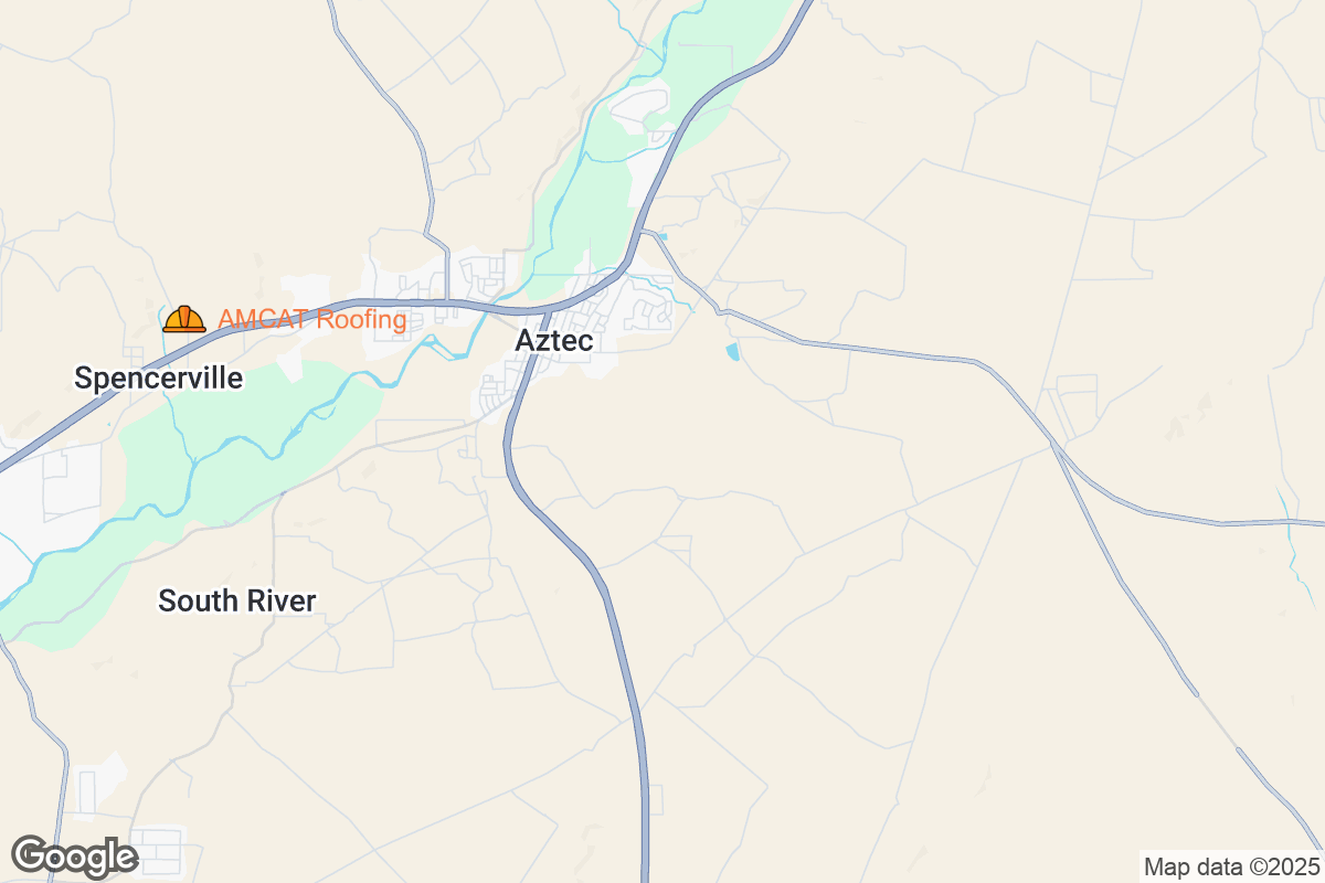 Map of Roofing Contractors in Aztec, New Mexico