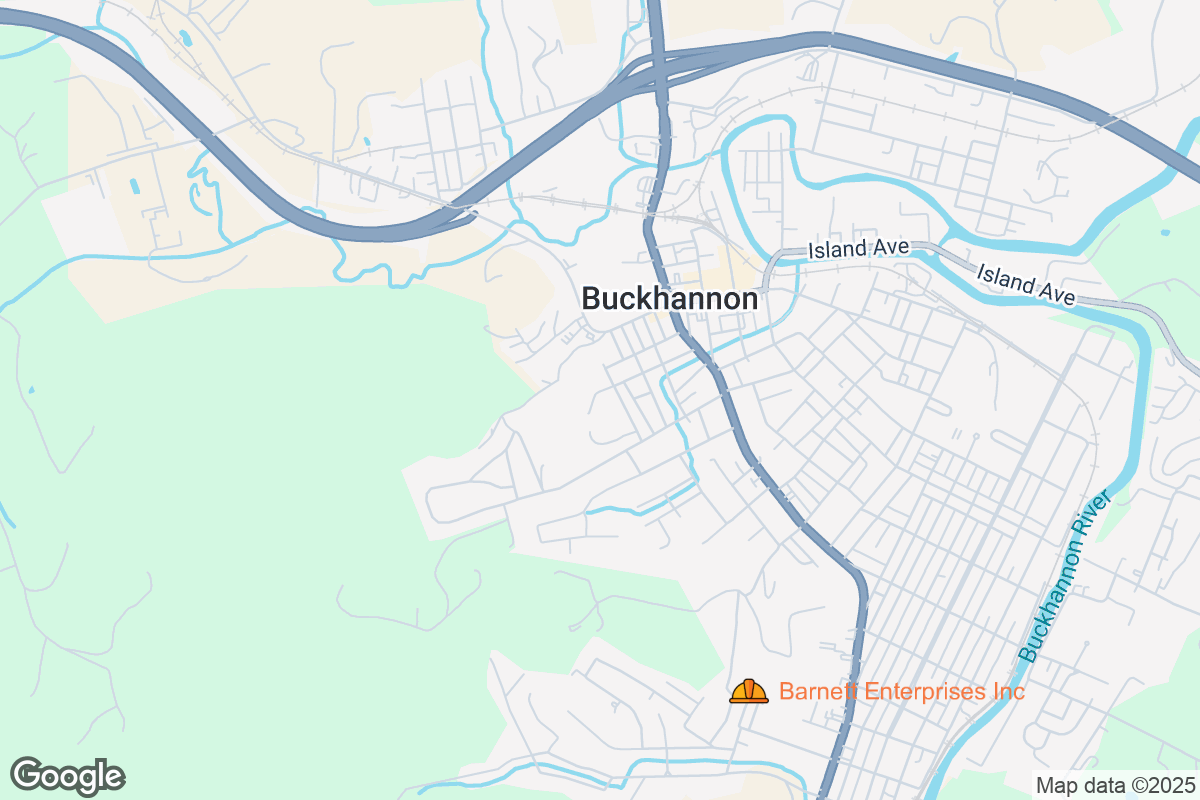 Map of Roofing Contractors in Buckhannon, West Virginia