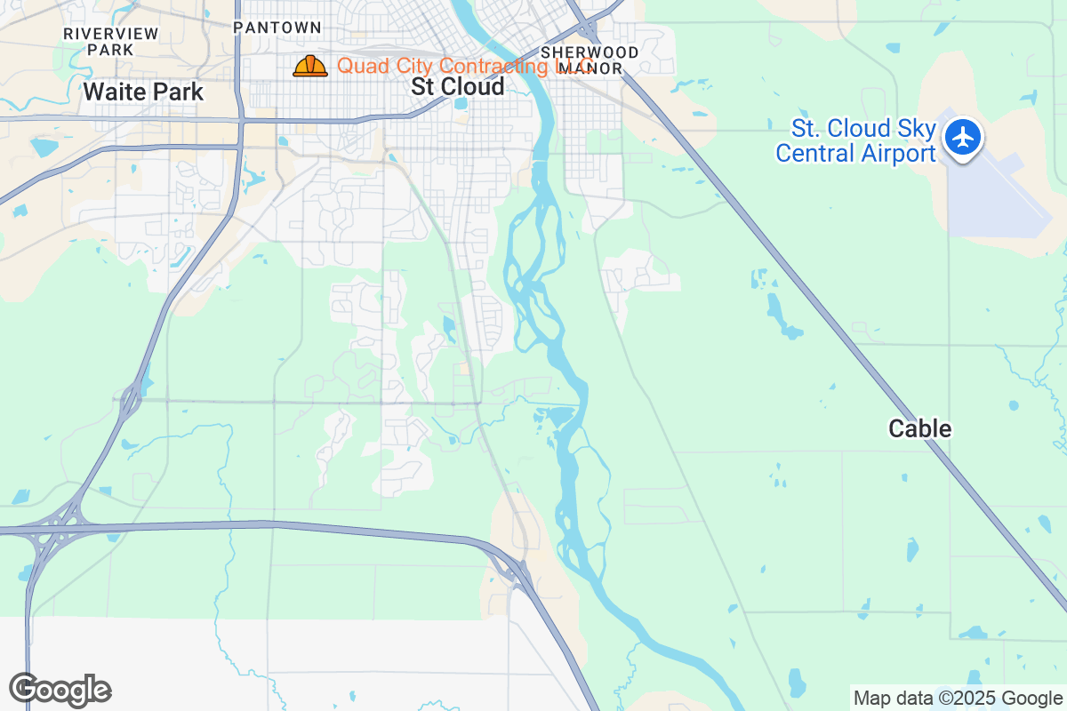 Map of Roofing Contractors in Saint Cloud, Minnesota